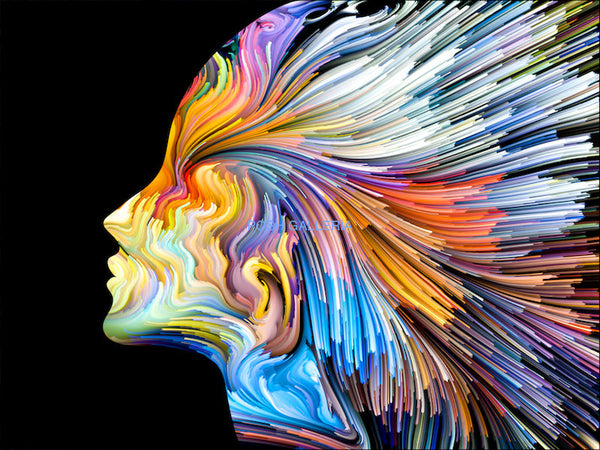 COLORFUL PROFILE OF WOMAN MODERN ABSTRACT
