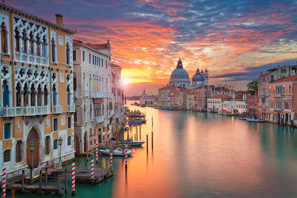 Grand Canal Sunset, Salute Basilica, Venice, Italy