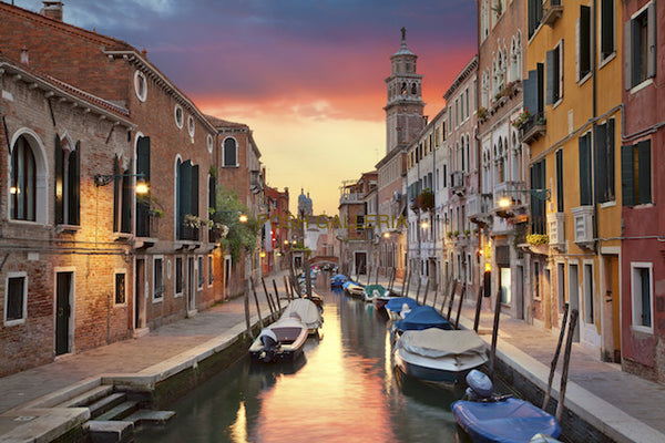VENICE CANAL IN EVENING WARM COLORS